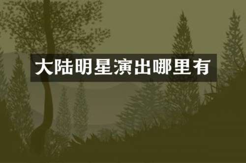 大陆明星演出哪里有