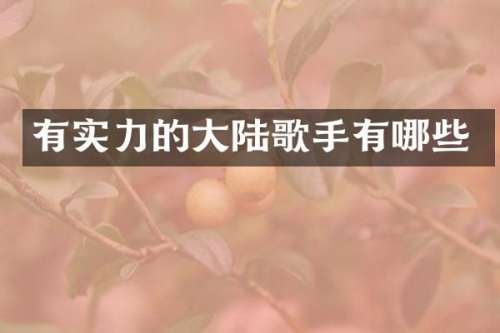 有实力的大陆歌手有哪些