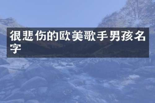 很悲伤的欧美歌手男孩名字