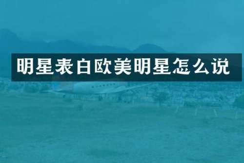 明星表白欧美明星怎么说