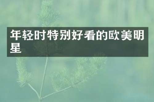 年轻时特别好看的欧美明星