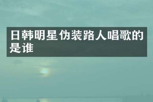 日韩明星伪装路人唱歌的是谁
