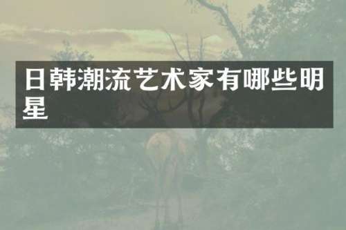 日韩潮流艺术家有哪些明星
