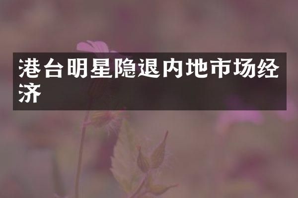 港台明星隐退内地市场经济