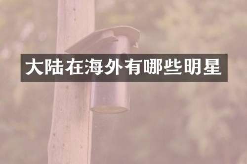 大陆在海外有哪些明星