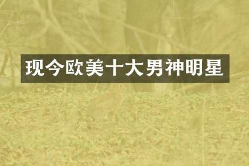 现今欧美十大男神明星