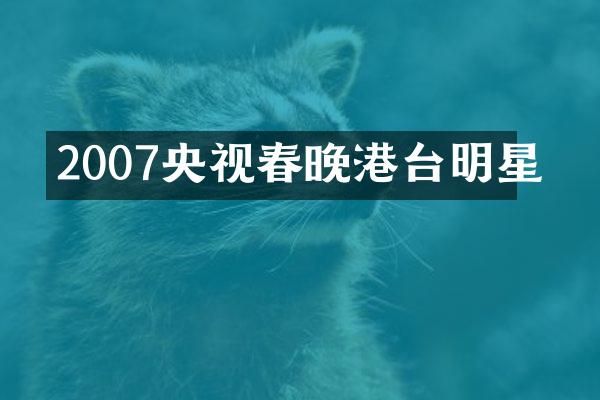 2007央视港台明星