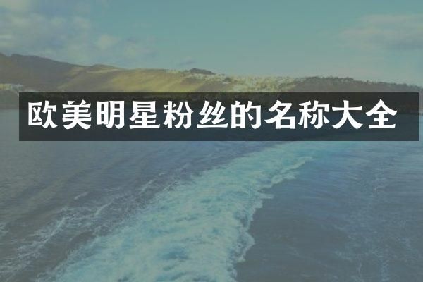 欧美明星粉丝的名称大全