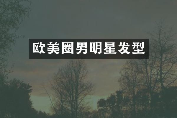 欧美圈男明星发型