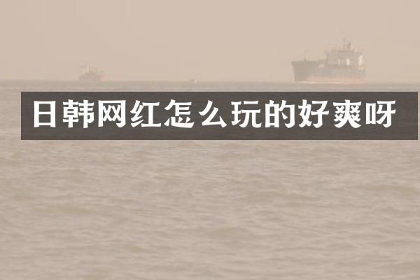 日韩网红怎么玩的好爽呀