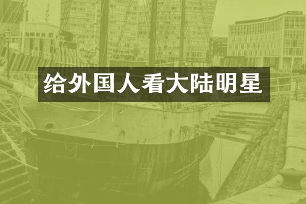 给外国人看大陆明星