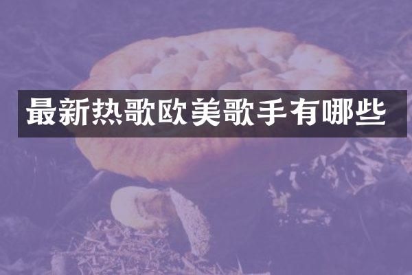 最新热歌欧美歌手有哪些