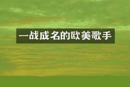 一战成名的欧美歌手