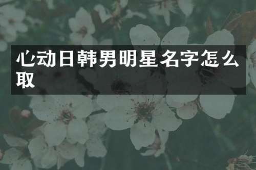 心动日韩男明星名字怎么取