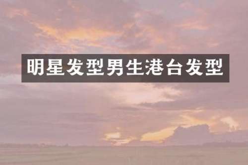 明星发型男生港台发型
