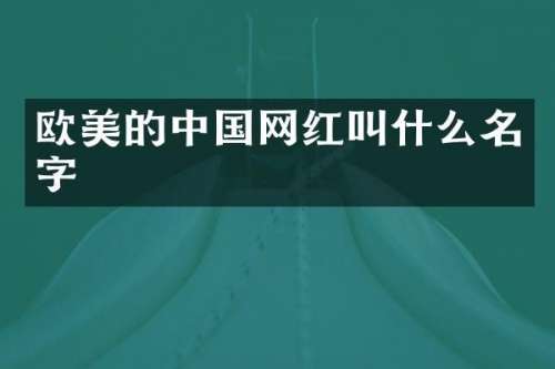 欧美的中国网红叫什么名字