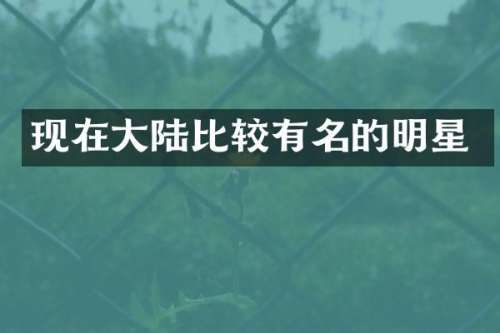 现在大陆比较有名的明星