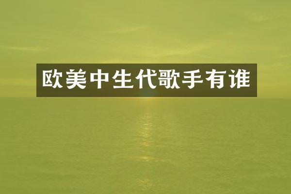 欧美中生代歌手有谁