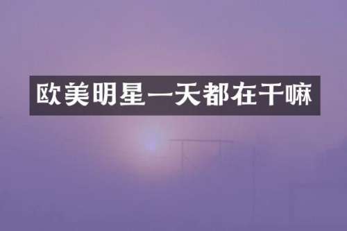 欧美明星一天都在干嘛