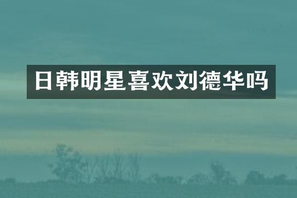 日韩明星喜欢刘德华吗