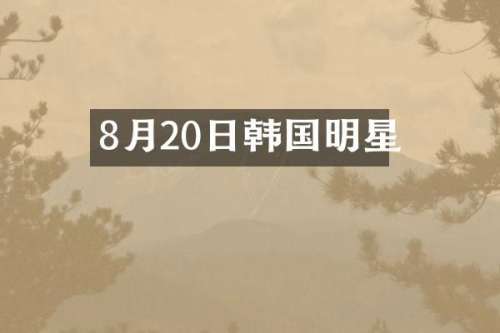 8月20日韩国明星