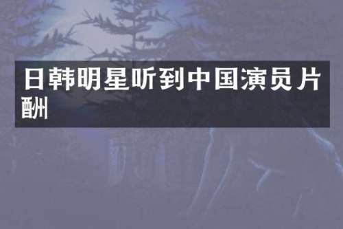 日韩明星听到中国演员片酬