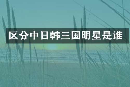 区分中日韩三国明星是谁