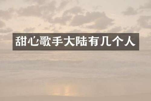 甜心歌手大陆有几个人