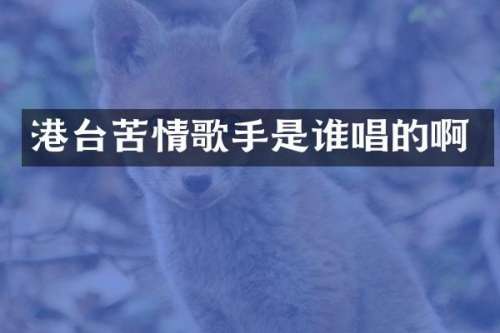 港台苦情歌手是谁唱的啊