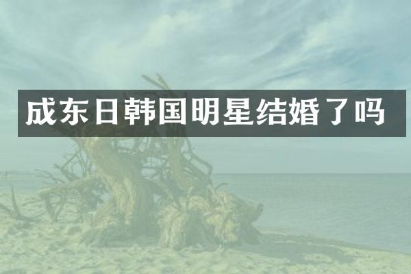 成东日韩国明星结婚了吗