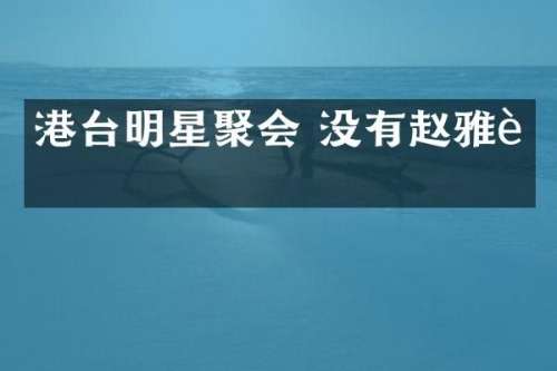 港台明星聚会 没有赵雅芝