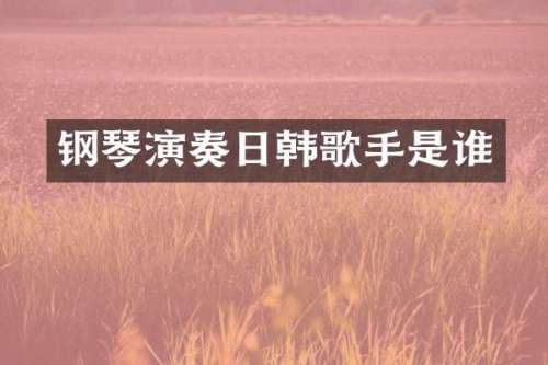 钢琴演奏日韩歌手是谁