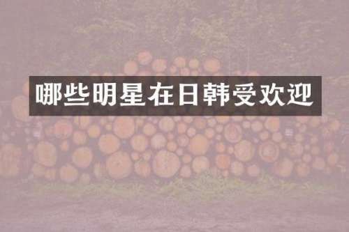 哪些明星在日韩受欢迎