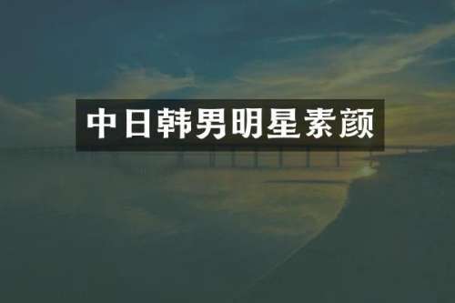中日韩男明星素颜