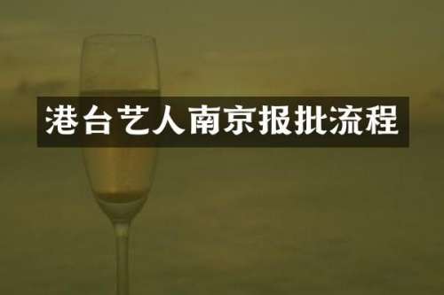 港台艺人南京报批流程