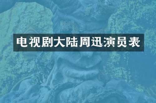电视剧大陆周迅演员表