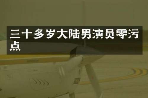 三十多岁大陆男演员零污点