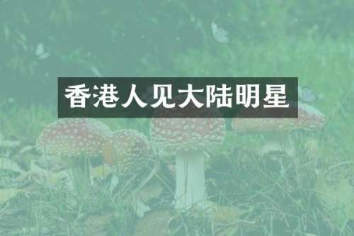 香港人见大陆明星