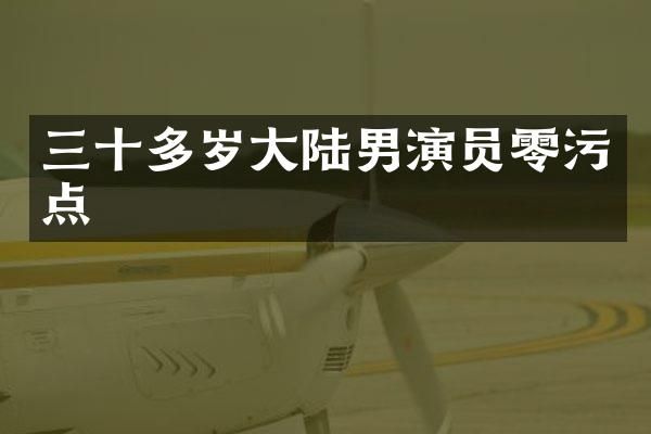 三十多岁大陆男演员零污点