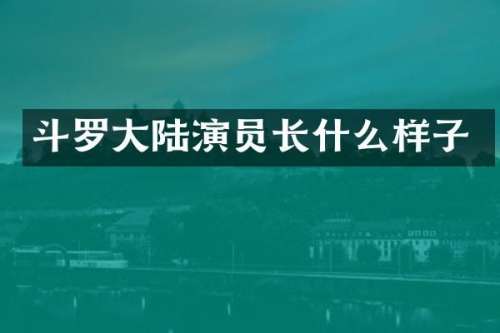 斗罗大陆演员长什么样子