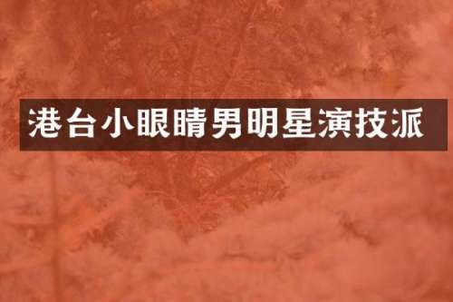 港台小眼睛男明星演技派