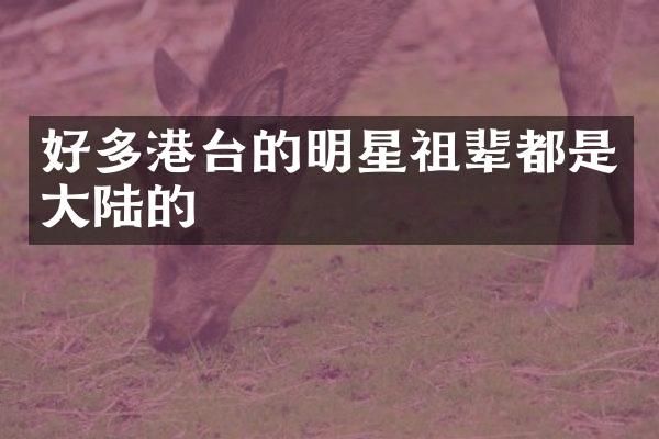 好多港台的明星祖辈都是大陆的