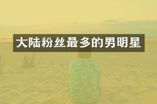 大陆粉丝最多的男明星