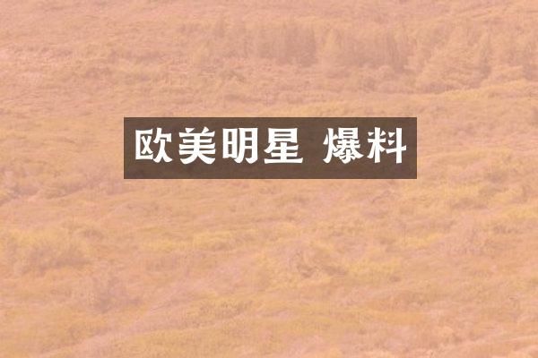 欧美明星 爆料