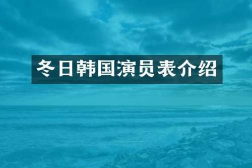 冬日韩国演员表介绍