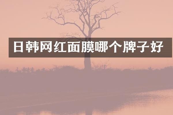 日韩网红面膜哪个牌子好
