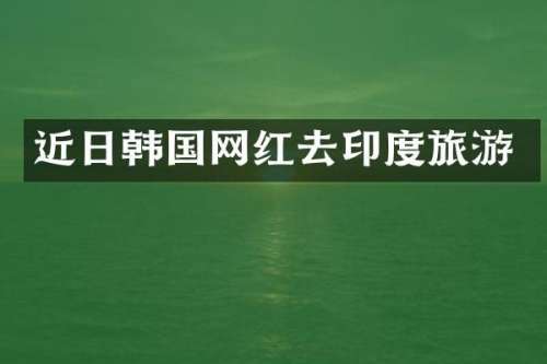 近日韩国网红去印度旅游