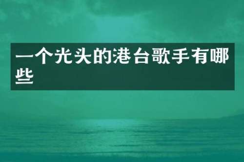 一个光头的港台歌手有哪些