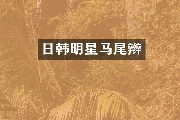 日韩明星马尾辫