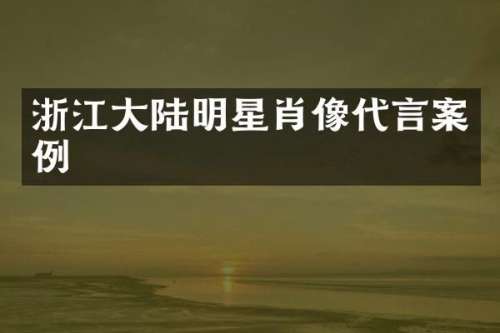 浙江大陆明星肖像代言案例